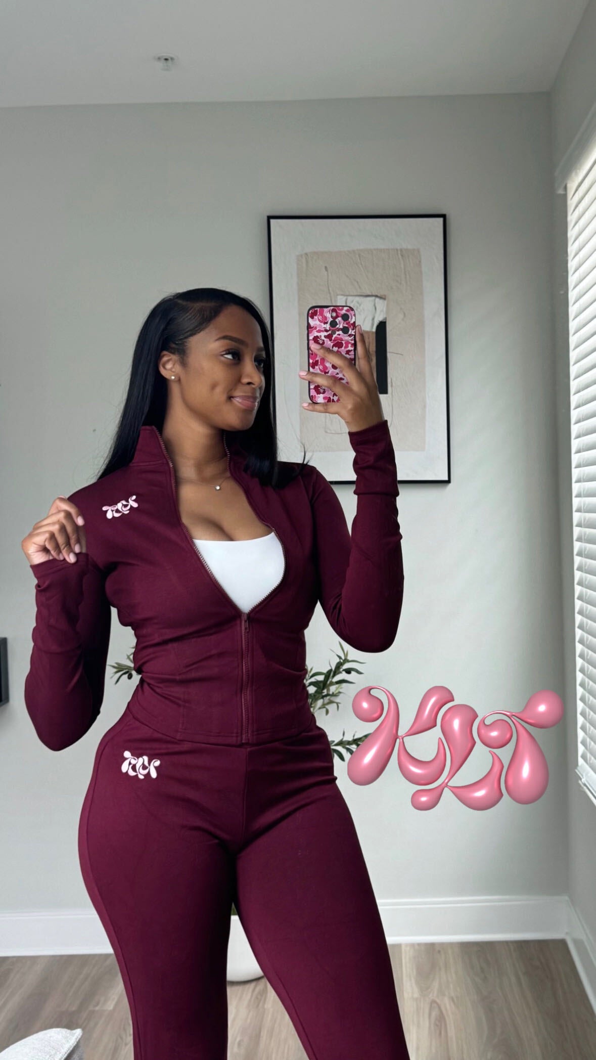 Burgundy Pants Set